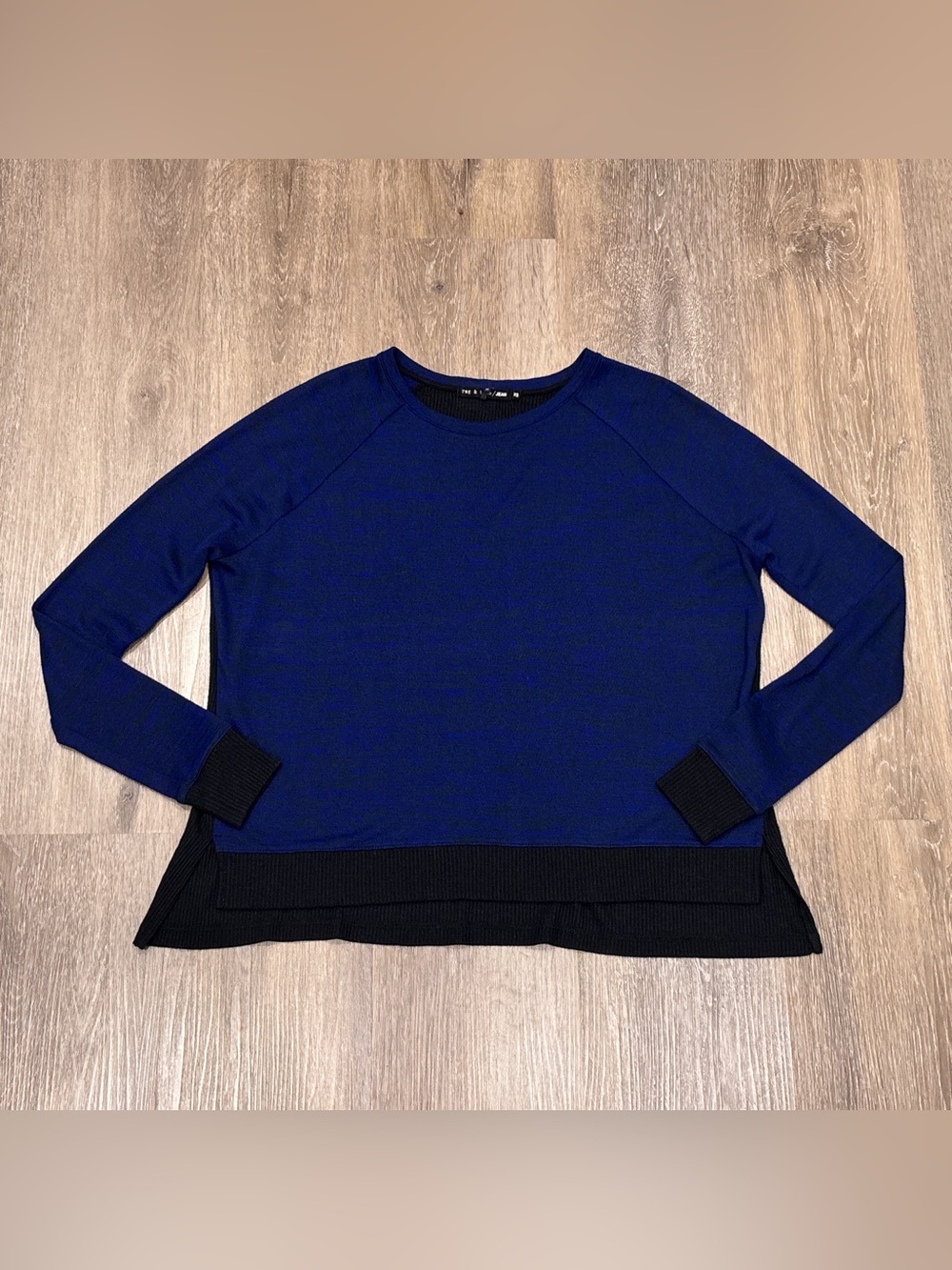 Rag & Bone Blue Black Colorblock Knit Pullover Top Sweater XS